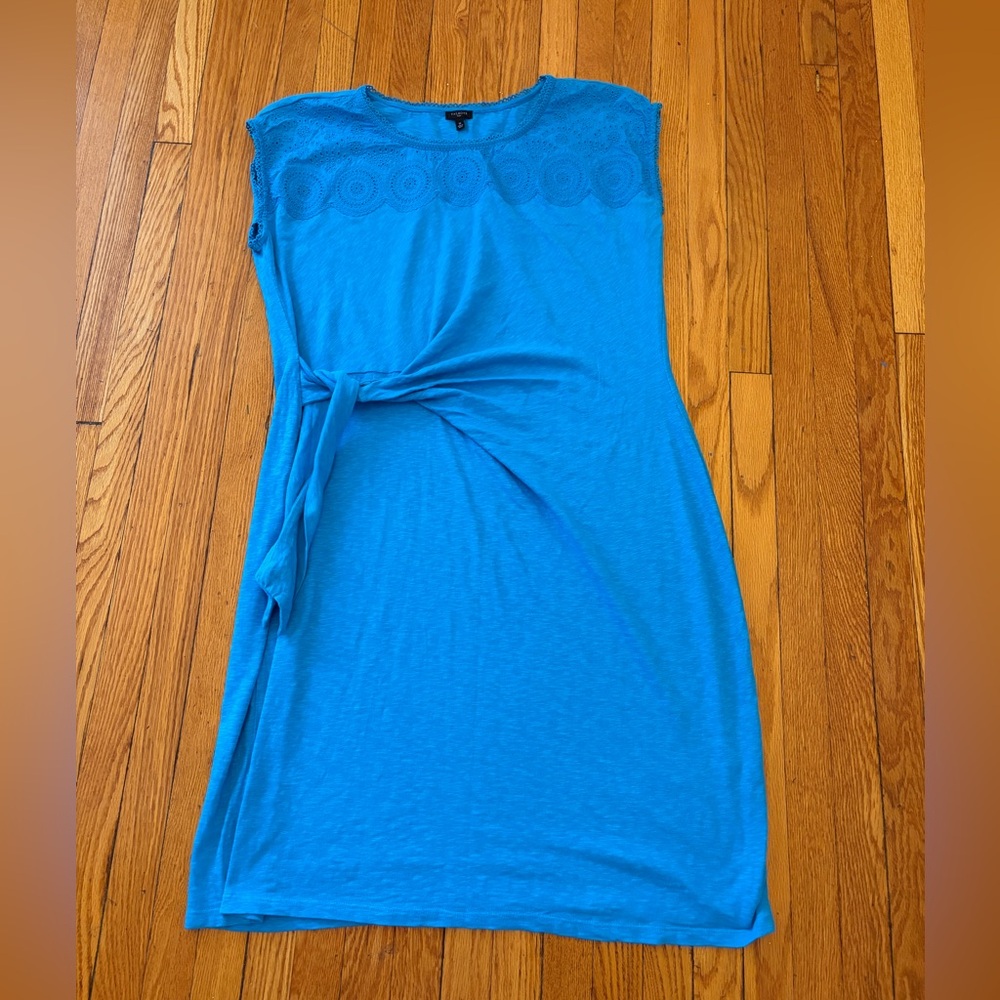 Talbots Bright Blue Tie-Waist Knit Dress